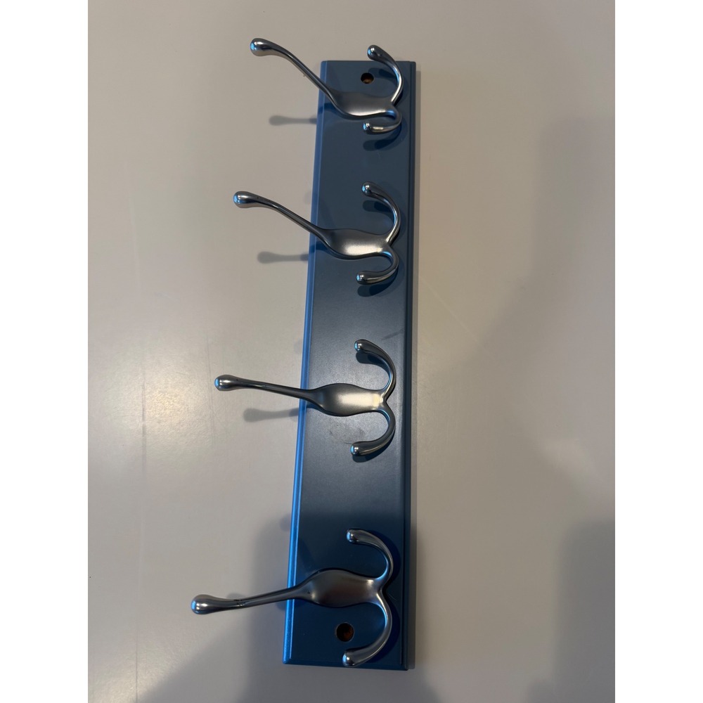 Ameziel Grey Wall Mounted Coat keys Rack 4 Triple Hooks Satin Nickel 16 Inch